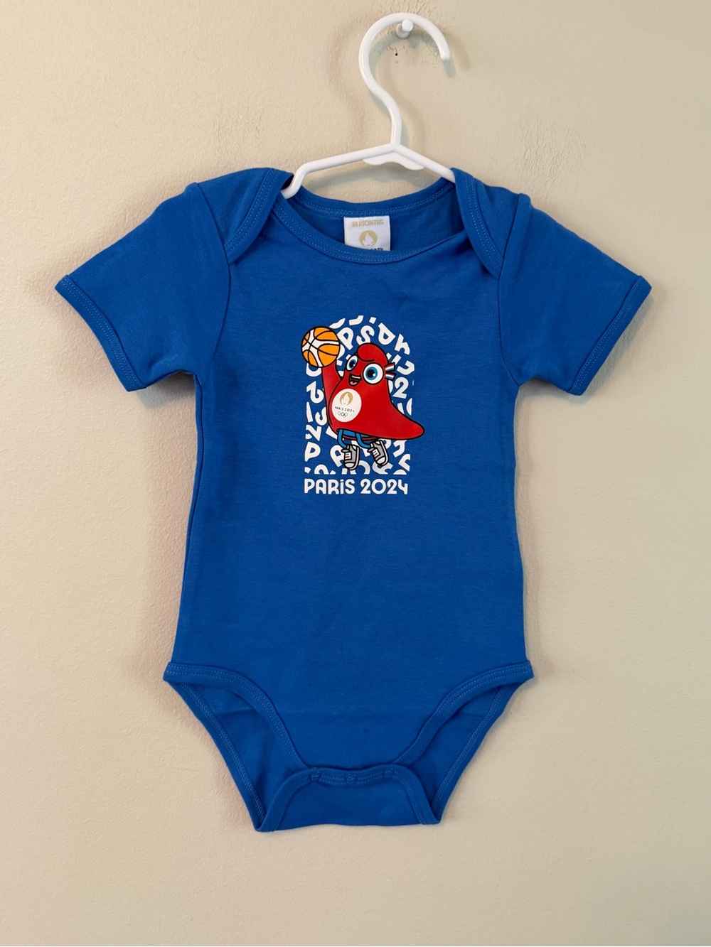 Blue 'Paris 2024' Olympics Graphic Baby One-Piece